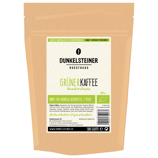 GRÜNER KAFFEE Bio-Rohkaffee aus Peru von DUNKELSTEINER COFFEE