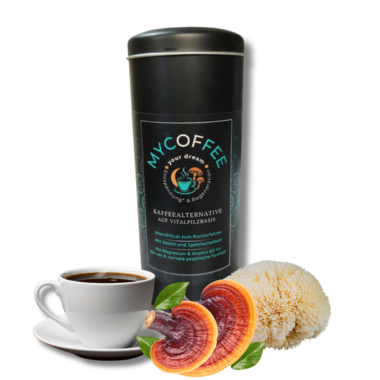 KAFFEEALTERNATIVE AUF VITALPILZBASIS, powered by DUNKELSTEINER Lupinenkaffee