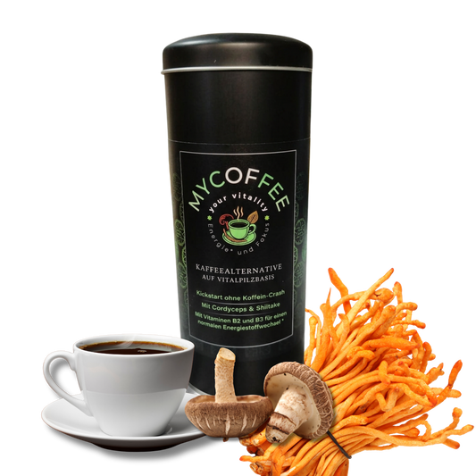 KAFFEEALTERNATIVE AUF VITALPILZBASIS, powered by DUNKELSTEINER Lupinenkaffee